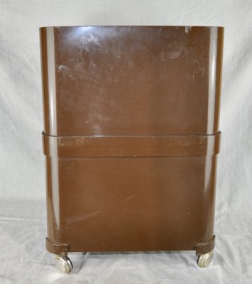 Brown Plastic Cart with Wheels, 1970s-ROJ-727244