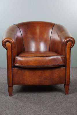 Brown Sheep Leather Club Chair-HPP-1773825