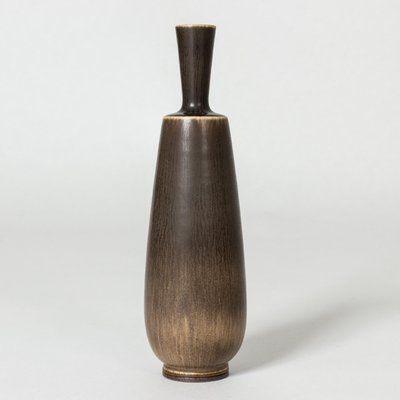 Brown Stoneware Vase by Berndt Friberg from Gustavsberg, 1950s-NL-1728543