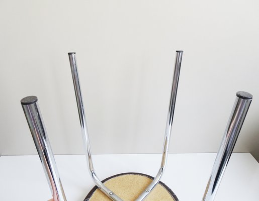 Brown Stool with Chrome Frame, 1970s-BLG-1319910