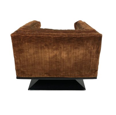 Brown Velvet Fiberglass Armchair by Luigi Pellegrin for Mim Roma, Italy, 1950s-LYQ-1171725