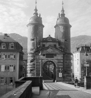 Brueckentor Gate at Old Bridge Neckar Heidelberg, Germany 1936, Printed 2021-DYV-990672