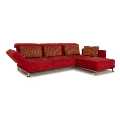 Brühl Moule Fabric Corner Sofa Red Chaise Longue Right Manual Function Relaxation Function Sofa Couch-RQW-1789451