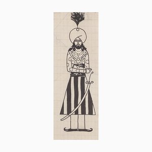 Bruno Angoletta, Arabic Prince, China Ink on Paper, 1920s-ZCI-871413