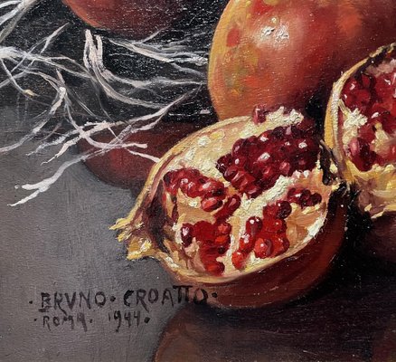 Bruno Croatto, Still Life with Buddha and Pomegranates, Painting, 1944, Framed-ZCI-1775957