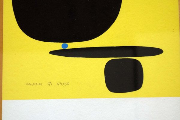 Bruno Munari, Black & Yellow, 1991, Serigraph, Framed-KGD-2040556