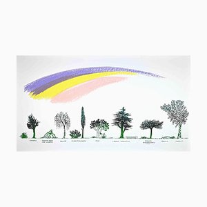 Bruno Munari, Un Viale di Alberi Diversi, Screen Print, 1980s-ZCI-1762106