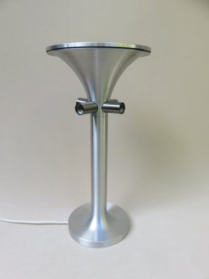 Brushed Aluminum & Bubbles Glass Table Lamp from Temde, 1960s-EY-1151042