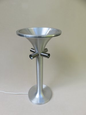 Brushed Aluminum & Bubbles Glass Table Lamp from Temde, 1960s-EY-1151042