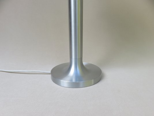 Brushed Aluminum & Bubbles Glass Table Lamp from Temde, 1960s-EY-1151042