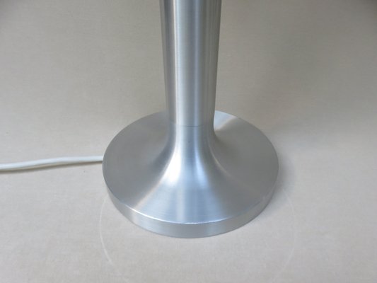 Brushed Aluminum & Bubbles Glass Table Lamp from Temde, 1960s-EY-1151042