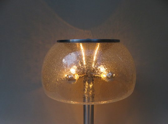 Brushed Aluminum & Bubbles Glass Table Lamp from Temde, 1960s-EY-1151042