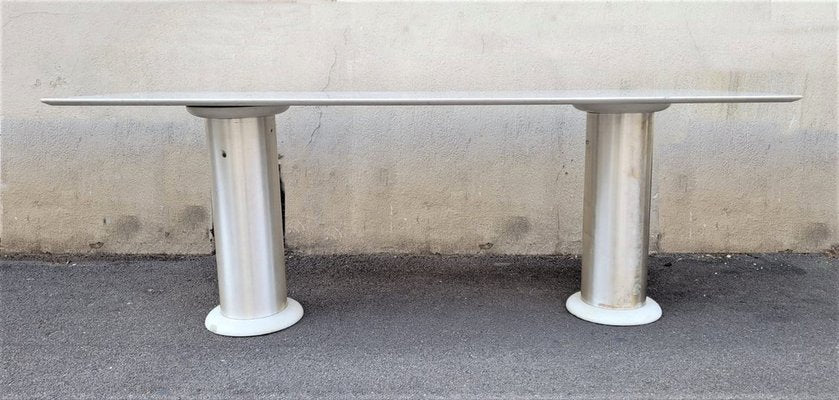 Brushed Marble and Aluminum Console by Lino Sabattini, 20th Century-SYQ-1363403