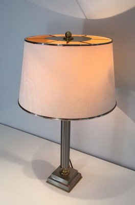 Brushed Metal Lamps by Guy Lefèvre, 1970s, Set of 2-BA-1365777