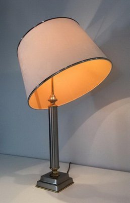 Brushed Metal Lamps by Guy Lefèvre, 1970s, Set of 2-BA-1365777