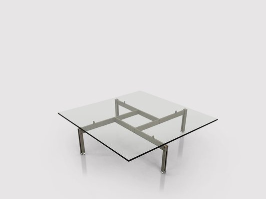 Brushed Steel & Glass Onda Coffee Table by Giovanni Offredi for Saporiti, 1970s-PDW-1396864