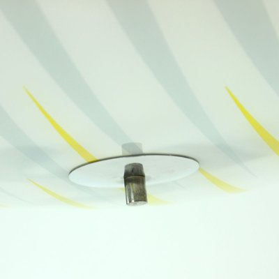 Brussels Era Glass Plate Light in Yellow and Gray Stripes from Napako, 1960s-UL-696184