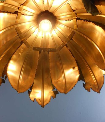 Brutalist Acid Treated Brass Pendant Lamps by Svend Aage for Holm Sorensen, Set of 2-VDW-997139