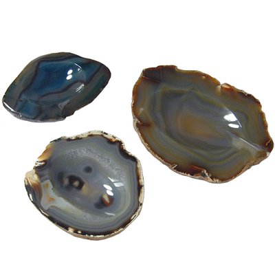 Brutalist Agate Bowls, 1960s, Set of 3-GIW-695403