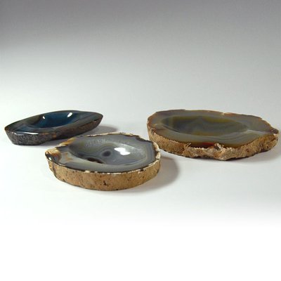 Brutalist Agate Bowls, 1960s, Set of 3-GIW-695403