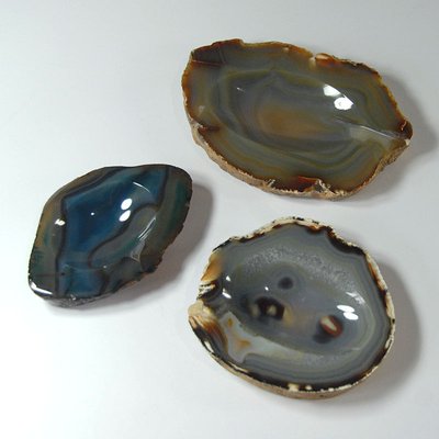 Brutalist Agate Bowls, 1960s, Set of 3-GIW-695403