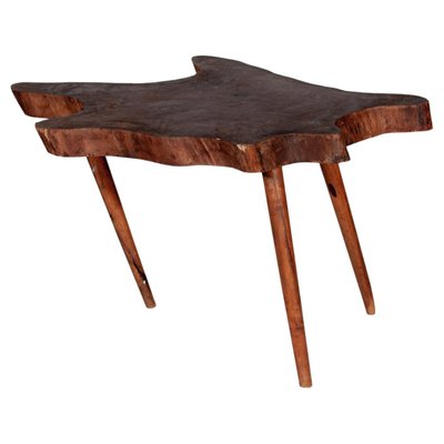 Brutalist Amorphic Teak Natural Slab Coffee Side Table, 1936-KL-1406804