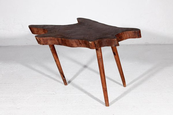 Brutalist Amorphic Teak Natural Slab Coffee Side Table, 1936-KL-1406804