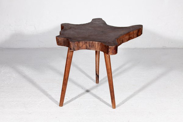 Brutalist Amorphic Teak Natural Slab Coffee Side Table, 1936-KL-1406804