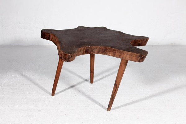 Brutalist Amorphic Teak Natural Slab Coffee Side Table, 1936-KL-1406804