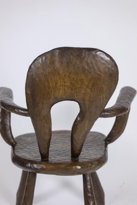 Brutalist Armchair in Gouged Wood from Maison Chevalier, 1960s-CEJ-1761308