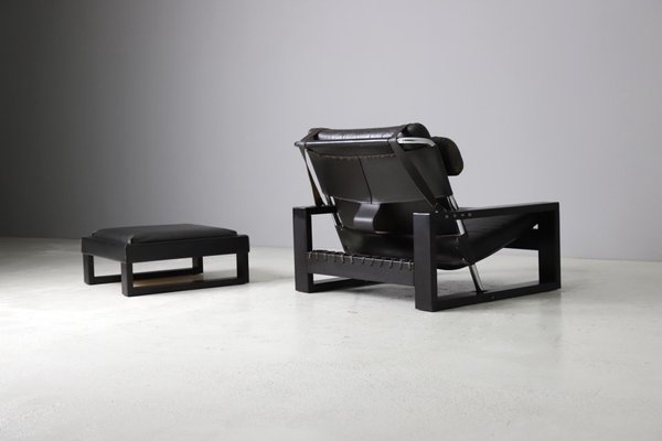 Brutalist Armchair with Ottoman by Sonja Wasseur, 1977, Set of 2-DXL-1794011