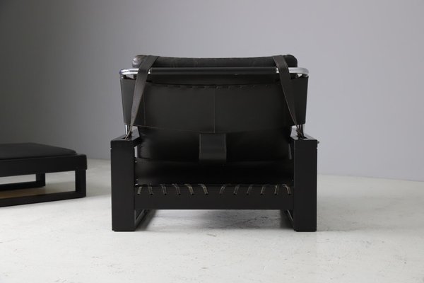 Brutalist Armchair with Ottoman by Sonja Wasseur, 1977, Set of 2-DXL-1794011