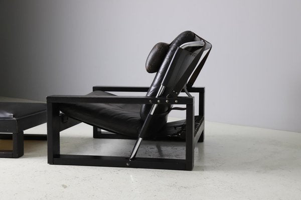 Brutalist Armchair with Ottoman by Sonja Wasseur, 1977, Set of 2-DXL-1794011