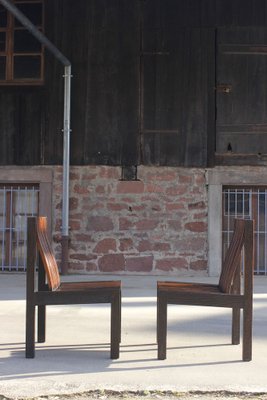 Brutalist Armchairs in Burned Wood, 1950s, Set of 2-WEQ-1339072