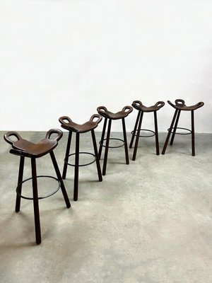 Brutalist Bar Stools, Marbella, Spain, 1960s, Set of 5-BW-1816995