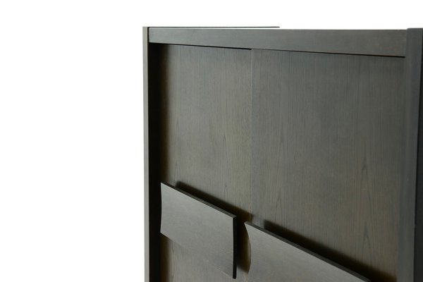 Brutalist Belgian Bar Cabinet in Dark Brown Stained Oak, 1970s-VV-1178248