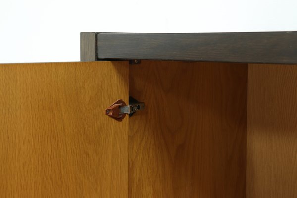 Brutalist Belgian Bar Cabinet in Dark Brown Stained Oak, 1970s-VV-1178248