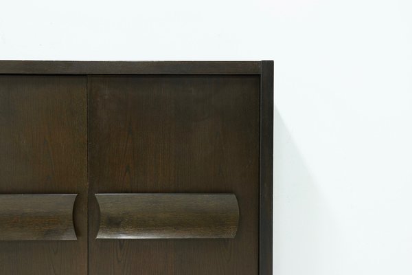 Brutalist Belgian Bar Cabinet in Dark Brown Stained Oak, 1970s-VV-1178248