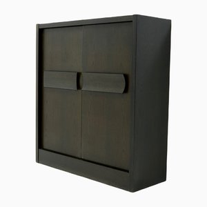 Brutalist Belgian Bar Cabinet in Dark Brown Stained Oak, 1970s-VV-1178248