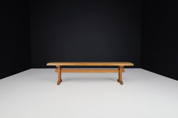 Brutalist Bench in Blond Oak, 1960s-TRW-1797092