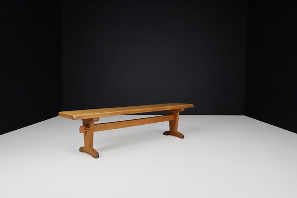 Brutalist Bench in Blond Oak, 1960s-TRW-1797092