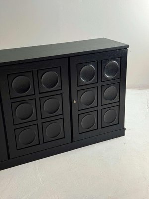 Brutalist Black Three-Door Sideboard-GNW-2036580