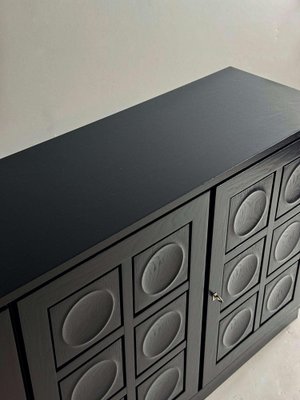 Brutalist Black Three-Door Sideboard-GNW-2036580