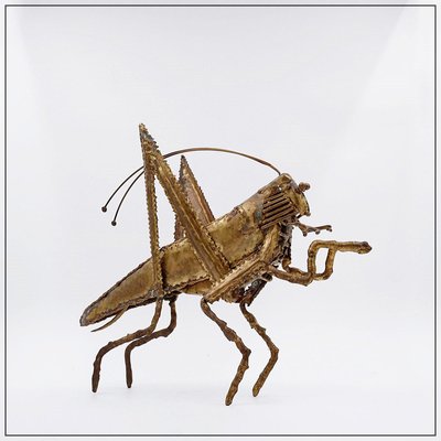 Brutalist Brass Grasshopper by Daniel Dhaeseleer, Belgium, 1970s-NYF-2019149