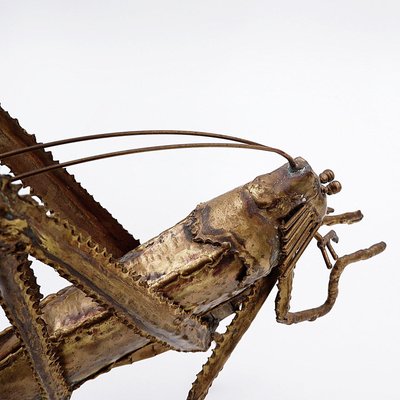 Brutalist Brass Grasshopper by Daniel Dhaeseleer, Belgium, 1970s-NYF-2019149