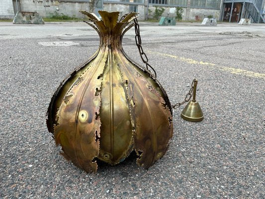 Brutalist Brass Onion Pendants by Holm Sørensen, Denmark, 1960s, Set of 2-MXB-1736609