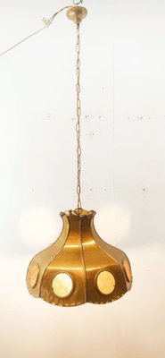 Brutalist Brass Pendant with Amber Oglo-QLH-1358067