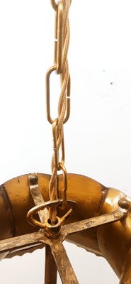 Brutalist Brass Pendant with Amber Oglo-QLH-1358067