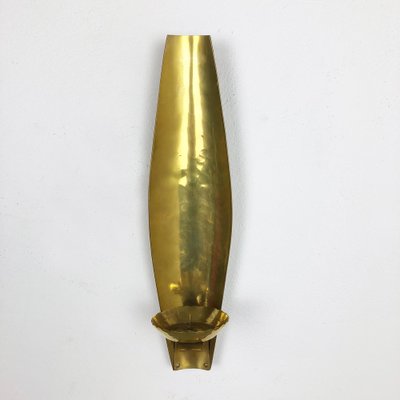 Brutalist Brass Wall Candleholder by Emil Funk KG, Germany, 1950s-QZ-1052886