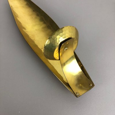 Brutalist Brass Wall Candleholder by Emil Funk KG, Germany, 1950s-QZ-1052886